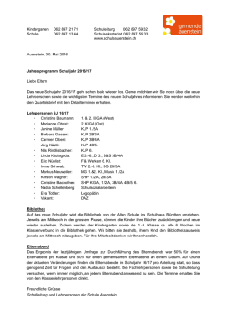 Jahresprogramm Sj. 2016/2017