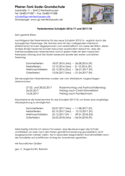 Ferientermine - Grundschule Nentershausen