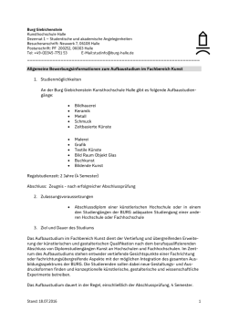 Informationen zum Aufbau-/Meistersch&uuml;lerstudium im