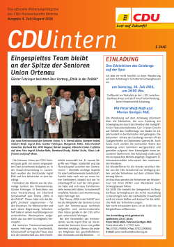 CDU intern-Das Mitgliedermagazin der Ortenau Ausgabe Juli