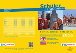Prospekt 2016 - FHC Sprachreisen