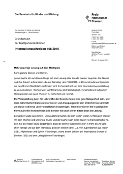 Informationsschreiben Nr. 106/2016 Vorleseaktion