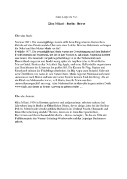 Eine L&uuml;ge zu viel Gitta Mikati &ndash; Berlin - Beirut