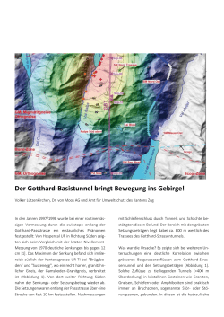 Der Gotthard-Basistunnel bringt Bewegung ins Gebirge!