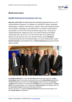 Medieninformation BayBG-Aufsichtsrat konstituiert sich neu
