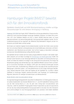 Hamburger Projekt INVEST bewirbt sich f&uuml;r den Innovationsfonds