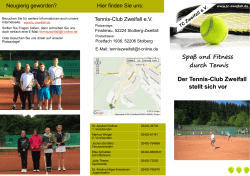 Der Tennis-Club Zweifall stellt sich vor Spaß und Fitness durch Tennis