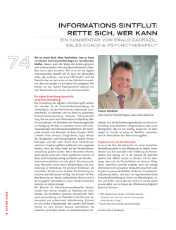 informations-sintflut: rette sich, wer kann