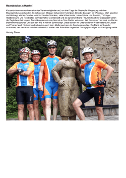 Mountainbiken in Oberhof Kurzentschlossen machten sich vier