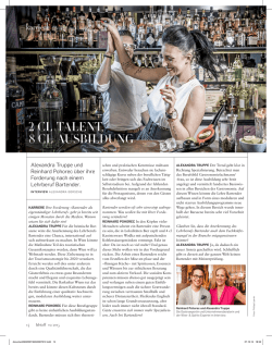 Interview in der Falstaff Karriere, Ausgabe 02/2015