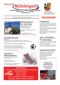 Amtsblatt - M&uuml;hlingen
