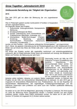 Grow Together: Jahresbericht 2015