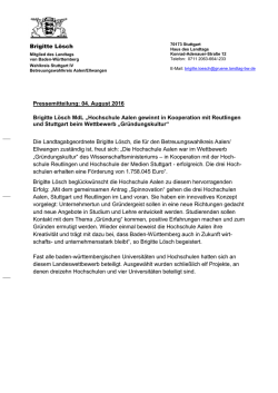 Hochschule Aalen gewinnt in Kooperation mit