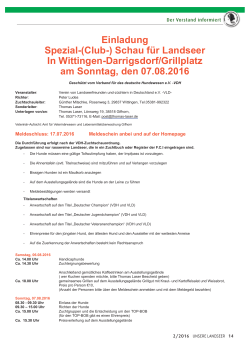 Einladung Spezial-(Club-) Schau für Landseer In Wittingen