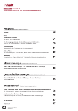 inhalt - Versicherungsrundschau