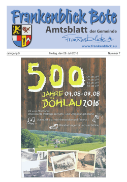 Amtsblatt Nr. 7 / 2016 - Gemeinde Frankenblick