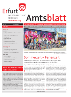Amtsblatt Nr. 11 vom 22.07.2016 der Landeshauptstadt Erfurt