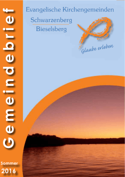 Gemeindebrief - Evangelische Kirchengemeinde Schwarzenberg