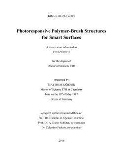 Photoresponsive Polymer-Brush Structures for - ETH E