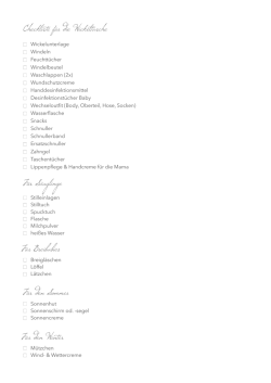 Checkliste für die Wickeltasche
