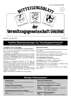 KW 31-2016 - Verwaltungsgemeinschaft Uehlfeld