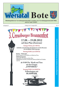 Mitteilungsblatt der Verwaltungsgemeinschaft Creuzburg, der