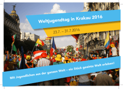 Einladung WJT 2016 Krakau - Jugend für eine geeinte Welt