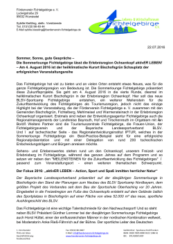 Pressemitteilung 22.07.2016 - Förderverein Lebens