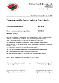 Platzordnung für Camper - Traktorenfreunde Finningen eV