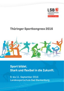 Zur Kongressbroschüre - Landessportbund Thüringen