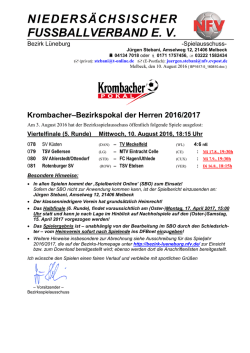 Krombacher Bezirkspokal Viertelfinale