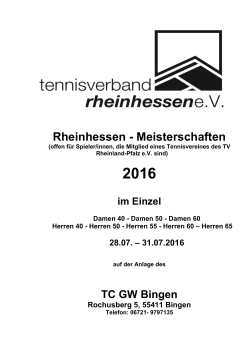 Ausschreibung - Tennisverband Rheinhessen