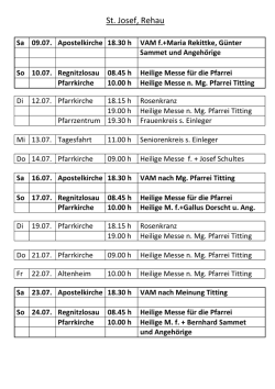 Gottesdienstordnung vom 09.07. - Katholische Pfarrgemeinde St