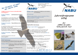 NABU-Programm 2016  - NABU Kreisverband Schwäbisch Hall