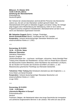 Programm Weltlesebühne Frankfurt 2016