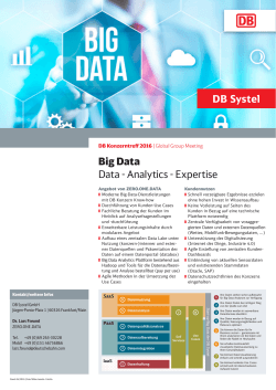 Big Data Data - Analytics - Expertise DB Systel