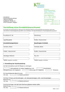 Herstellung eines Grundst&uuml;cksanschlusses - Wasser