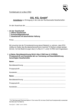 OG, KG, GmbH1 - bei der Rechtsanwaltskammer Wien