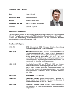 Lebenslauf: Klaus J. Krauth Name Klaus J