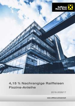 Nachrangige Raiffeisen Fixzins-Anleihe 2015