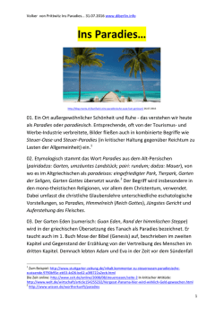 Ins Paradies&hellip;