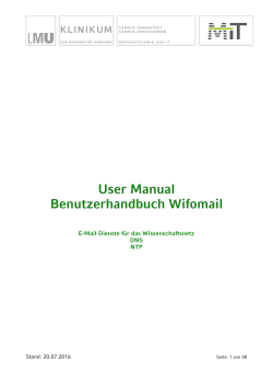 Handbuch zum Server Wifomail