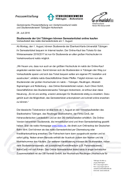 Pressemitteilung als PDF - Studierendenwerk Tübingen