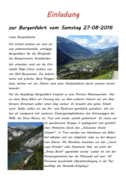 Einladung - Burgenverein Graub&uuml;nden