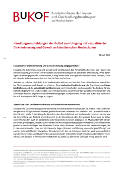 Handlungsempfehlungen der BuKoF zum Umgang