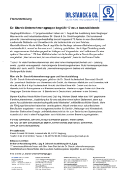 Dr Starck-Gruppe begr&uuml;&szlig;t neue Auszubildende
