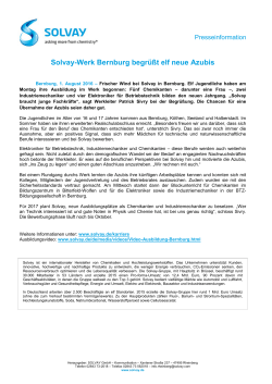 Solvay-Werk Bernburg begrüßt elf neue Azubis