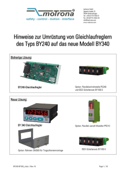 Hinweise zur Umr&uuml;stung von Gleichlaufreglern des Typs