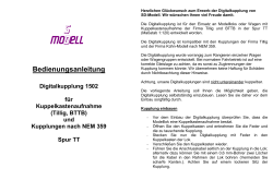 Bedienungsanleitung Digitalkupplung 1502 - SD