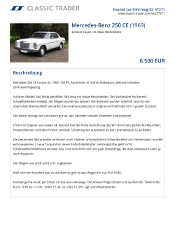 Mercedes-Benz 250 CE (1969) 6.500 EUR